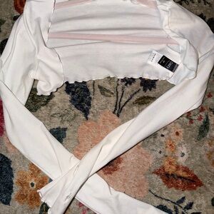 Women's White Long Sleeve Top